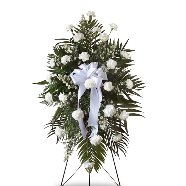 White Carnation Standing Spray