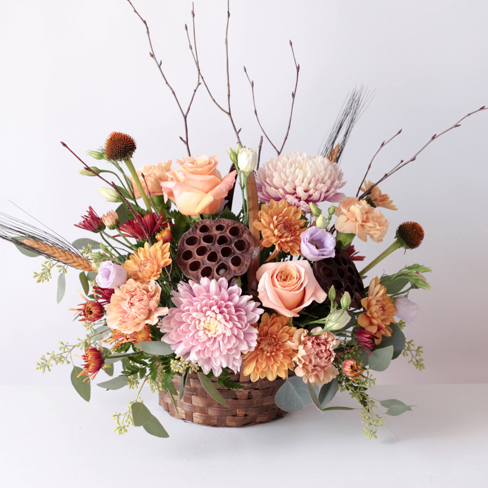 Fall Basket Flower Arrangement