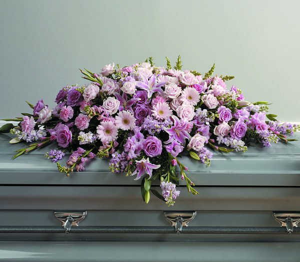 Treasured in Pinks Casket Spray