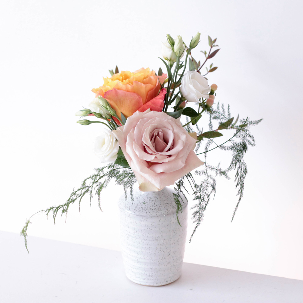 White Ceramic Wedding Bud Vase