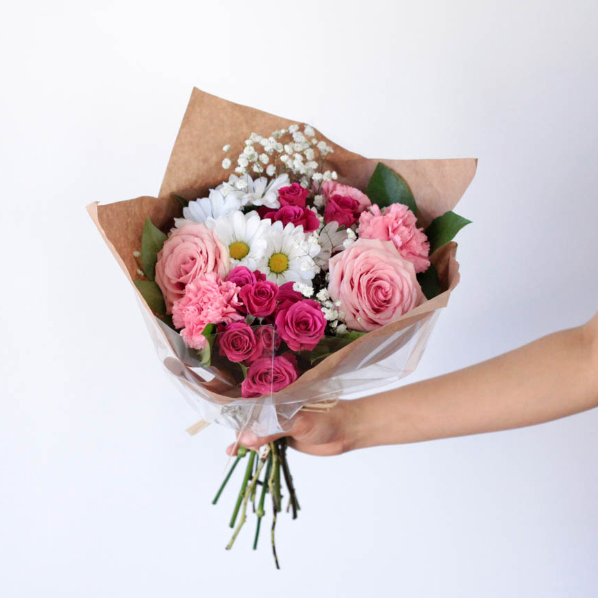 Cutie Patootie Wrap Valentine's Day Flower Arrangement