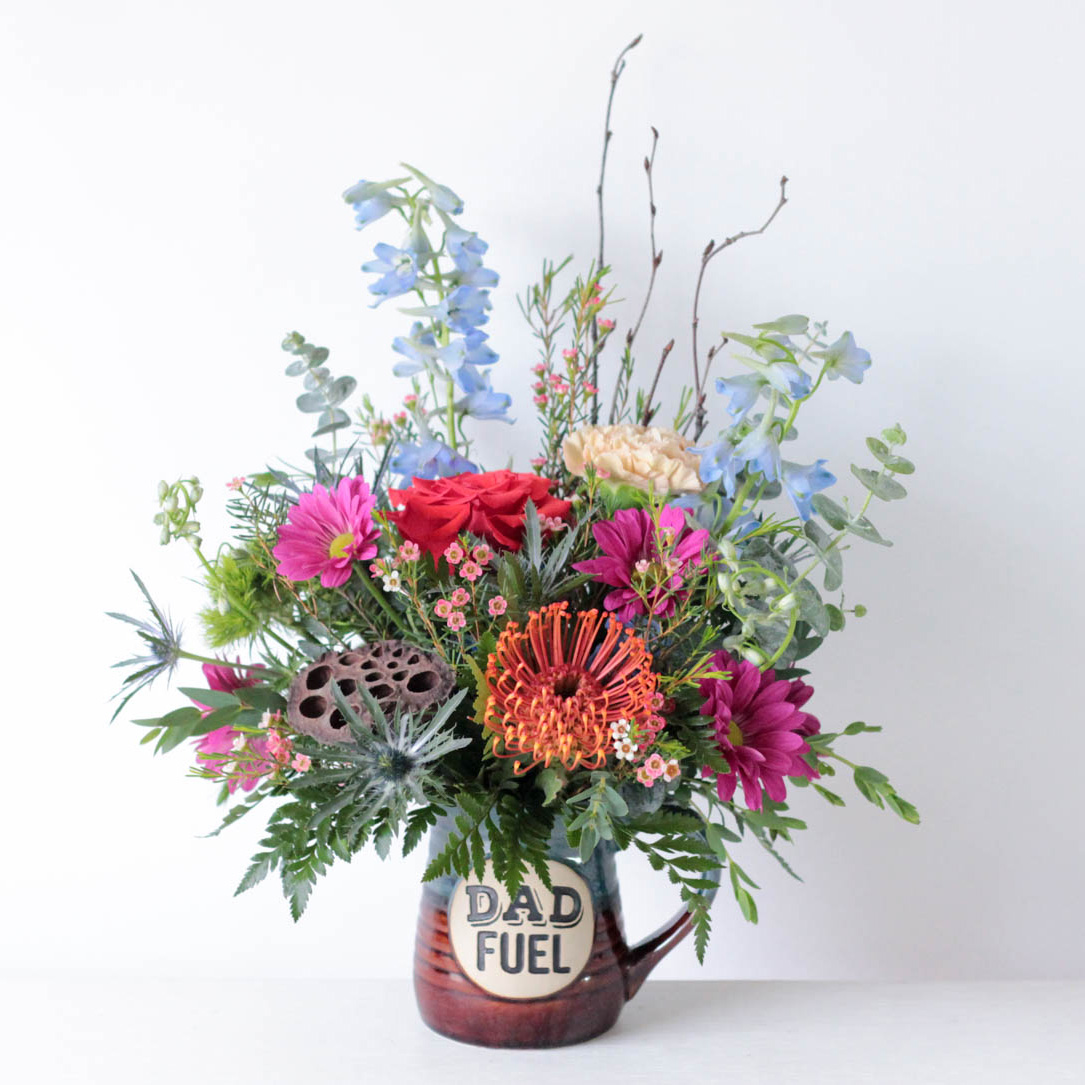 Daddio "Dad Fuel" Coffee Mug Floral Arrangement