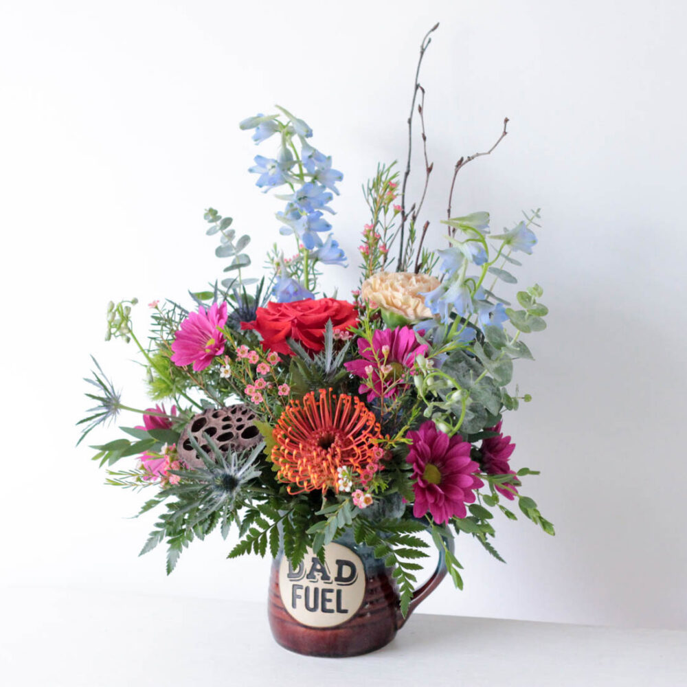 Daddio "Dad Fuel" Coffee Mug Floral Arrangement